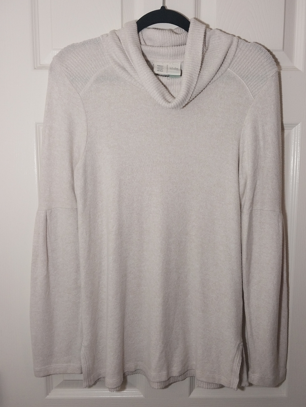 Saturday Sunday By Anthropologie Women's Cream Cowl Neck Sweater Size S